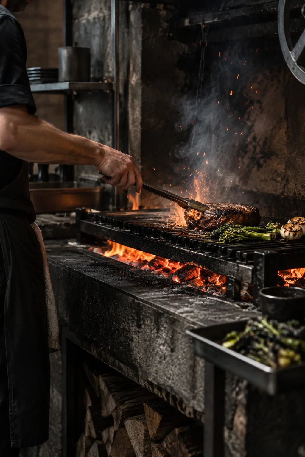 Open fire cooking detail