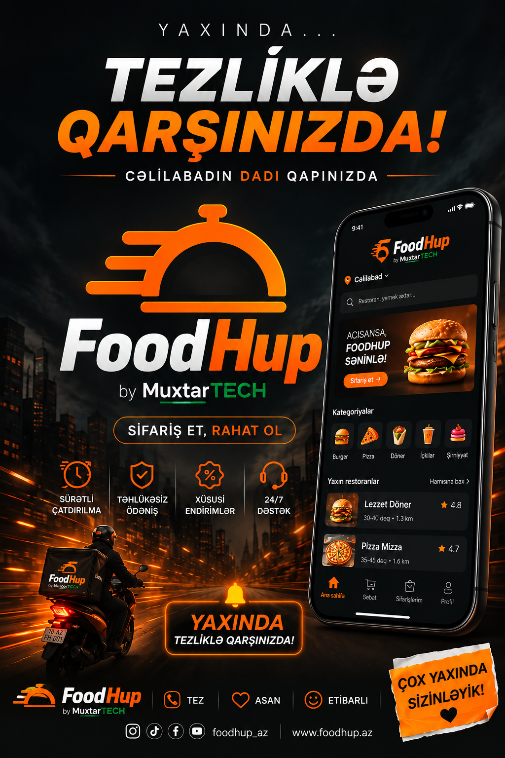 FoodHup Coming Soon layihə təqdimatı